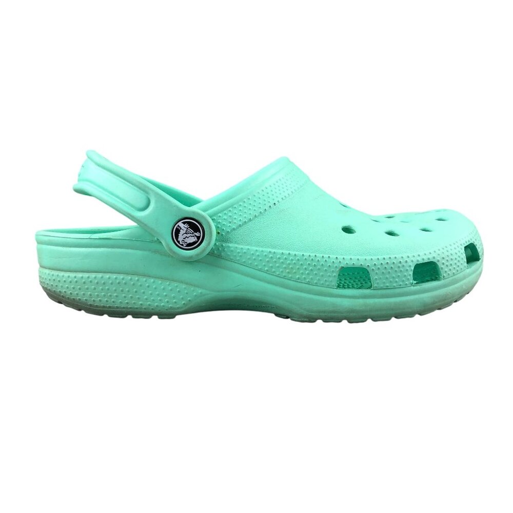 Crocs Unisex Size 6M 8W Classic Mint Green Slip On Closed Round Toe Shoes Clogs